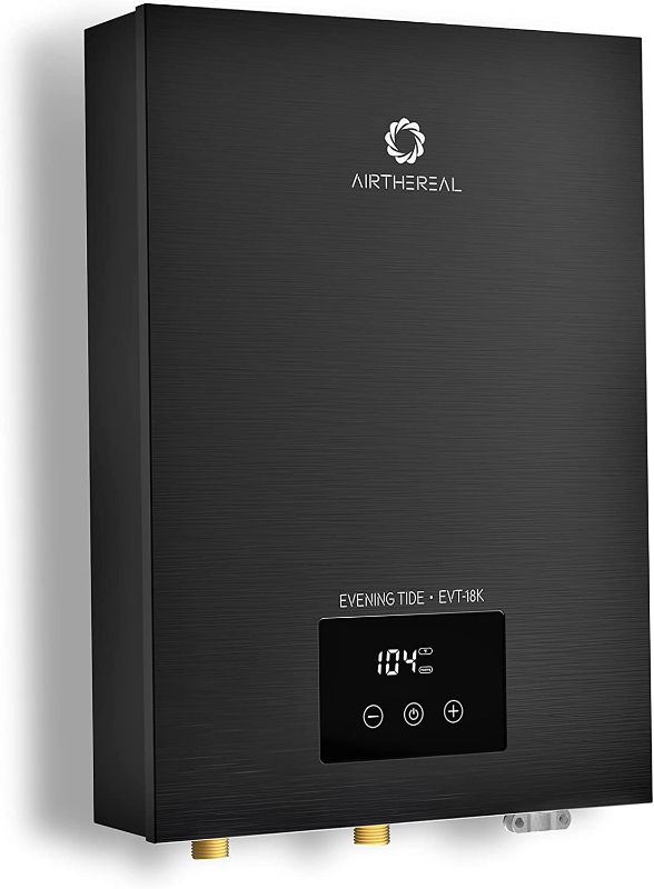 Photo 1 of Airthereal Electric Tankless Water Heater 18kW, 240Volts - Endless On-Demand Hot Water - Self Modulates to Save Energy Use - Small Enough to Install Anywhere - for 2 Showers, Evening Tide series