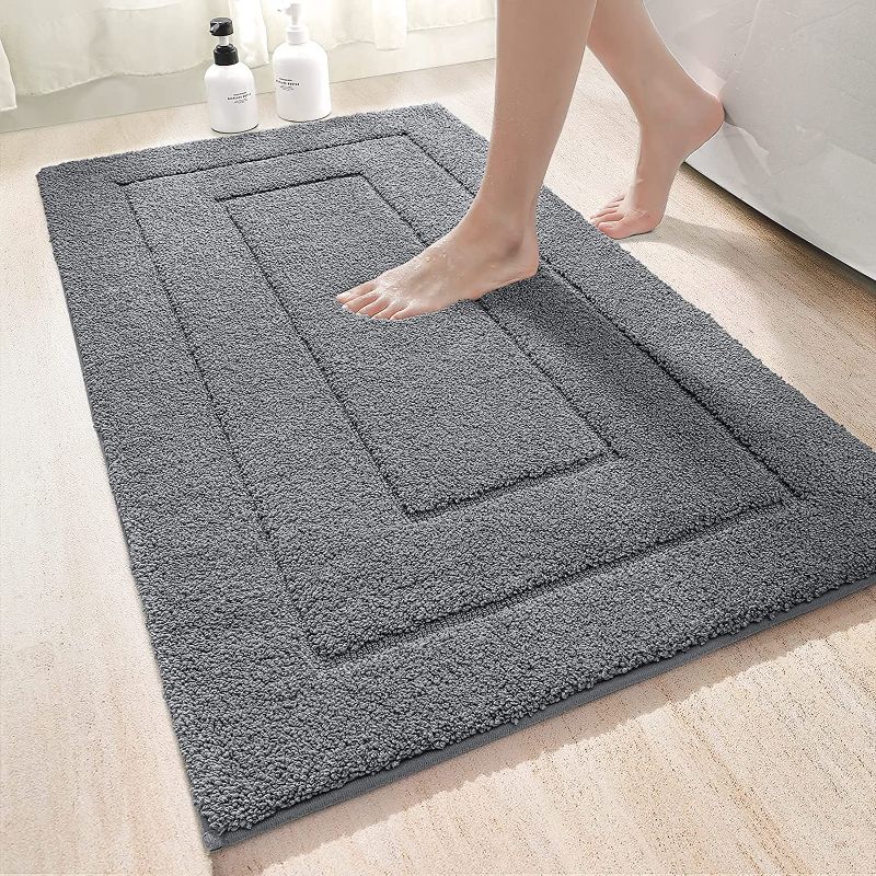 Photo 1 of bathroom rug mat grey 46x32"