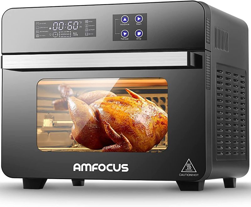 Photo 1 of Air Fryer Toaster Oven, 10-in-1 Air Fryer Combo Toaster Oven 24 QT Large Convection Oven Countertop with Digital LED Touchscreen - Grill, Rotisserie, Broil, Pizza Oven & More