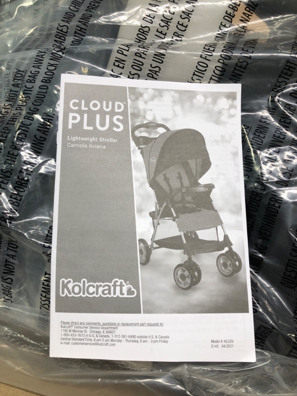 Photo 1 of Kolcraft Cloud Plus Lightweight Easy Fold Compact Travel Toddler Stroller and Baby Stroller, Large Storage Basket, Multi-Position Recline, Convenient One-hand Fold, 13lbs - Slate Grey