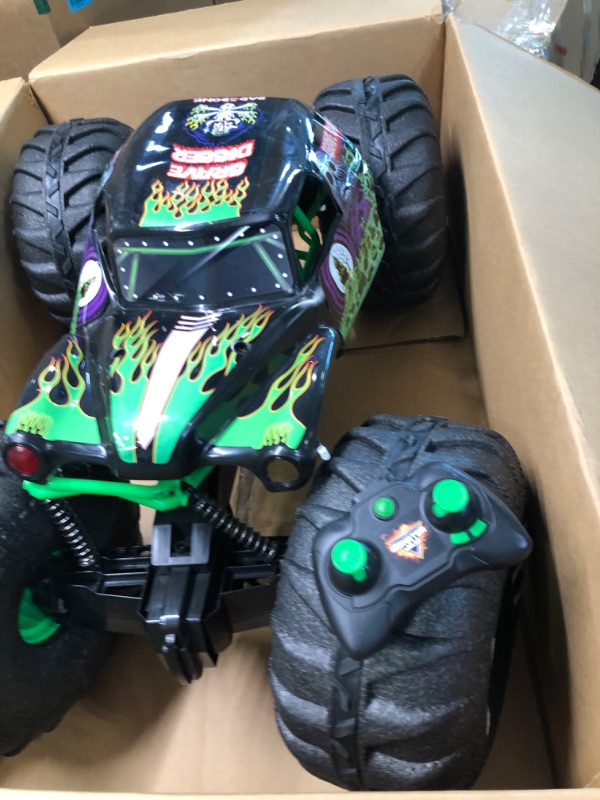 Photo 2 of Monster Jam, Official Mega Grave Digger All-Terrain Remote Control Monster Truck with Lights, 1: 6 Scale, Kids Toys for Boys