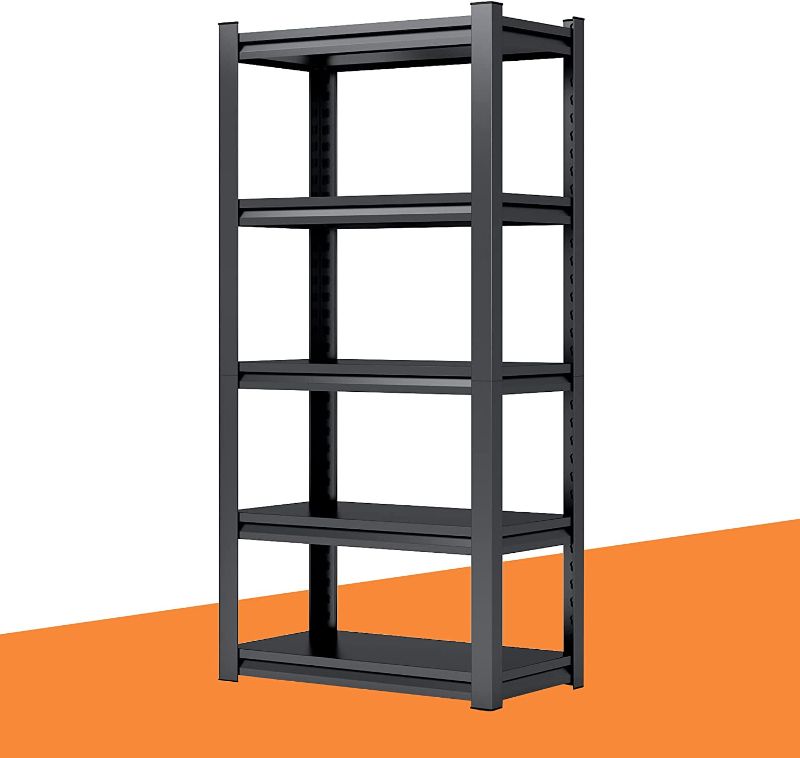 Photo 1 of 5-Tier Garage Shelving,Garage Storage Heavy Duty Shelving,Adjustable Metal Storage Shelf Units and Storage,Heavy Duty Metal Shelving,Metal Shelves Rack Warehouse Industrial Storage 63*31.5*15.7 Inch