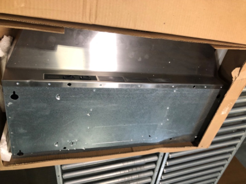 Photo 3 of Broan-NuTone 413004 Non-Ducted Ductless Range Hood with Lights Exhaust Fan for Under Cabinet, 30-Inch, Stainless Steel 30-Inch Stainless Steel Hood