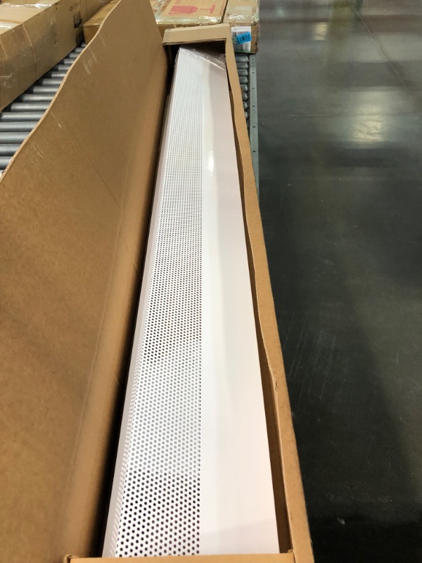 Photo 2 of Baseboarders Basic Series 6 ft Galvanized Steel Easy Slip-On Baseboard Heater Cover + Left & Right Endcaps for Hydronic and Electric Systems - White [6 ft Cover + L&R End Caps Bundle] 6 Feet Cover + L&R Endcap Bundle