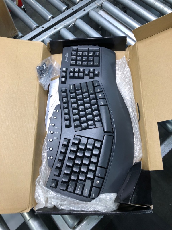 Photo 2 of Perixx Periboard-612 Wireless Ergonomic Split Keyboard with Dual Mode 2.4G and Bluetooth Feature, Compatible with Windows 10 and Mac OS X System, Black, US English Layout, (11354) Wireless Black Keyboard