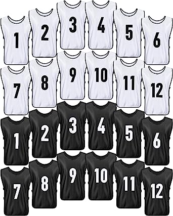 Photo 1 of 24 Pcs Soccer Scrimmage Practice Vests Reversible Numbered Soccer Team Pennies for Adult