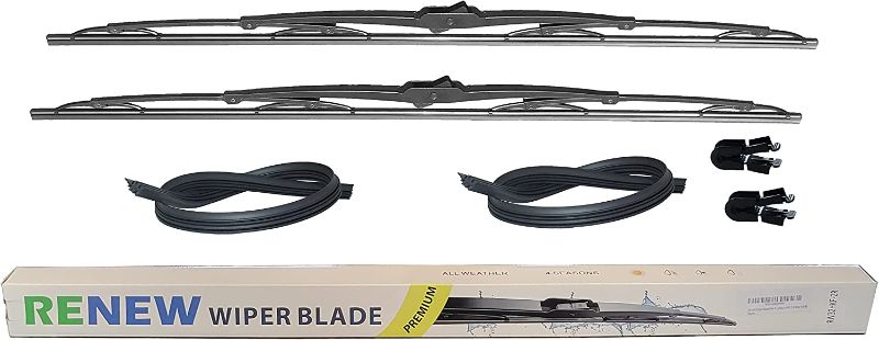 Photo 1 of 32 Inch Wiper Blade Pair for RV or Motorhomes with standard 9mm or large 12mm J Hook. Comes with 2 extra Rubber Refills RW32HKF-2R