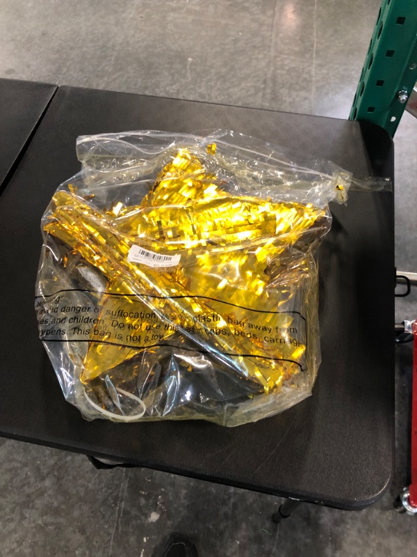 Photo 1 of Gold Foil Star Pinata for kids Birthday Party, Pinata Stick and Blindfold Twinkle Little Star Themed Fiesta Party Supplies Favors for Baby Shower Decorations, 13.8 x 13.8 x 3.2 Inches