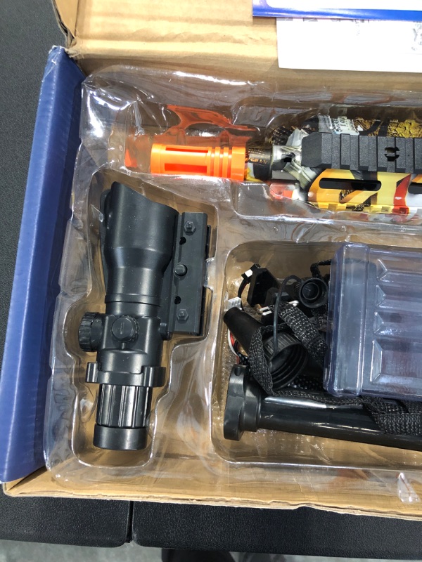 Photo 1 of Gel Snipers Gel Ball Blaster Electric Toy Gun Full Kit with 3000 Water Beads Ammo Gels Rechargeable Batteries & Flashlight Outdoor Backyard Shooting Game Activities for Adults Boys & Girls 12+ Warrior