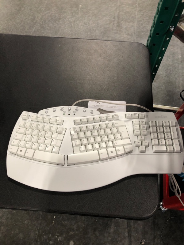 Photo 2 of Perixx PERIBOARD-512W Periboard-512 Ergonomic Split Keyboard - Natural Ergonomic Design - White - Bulky Size 19.09"X9.29"X1.73", US English Layout Wired White Keyboard