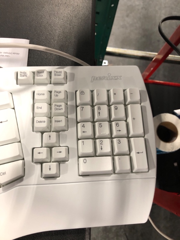Photo 4 of Perixx PERIBOARD-512W Periboard-512 Ergonomic Split Keyboard - Natural Ergonomic Design - White - Bulky Size 19.09"X9.29"X1.73", US English Layout Wired White Keyboard