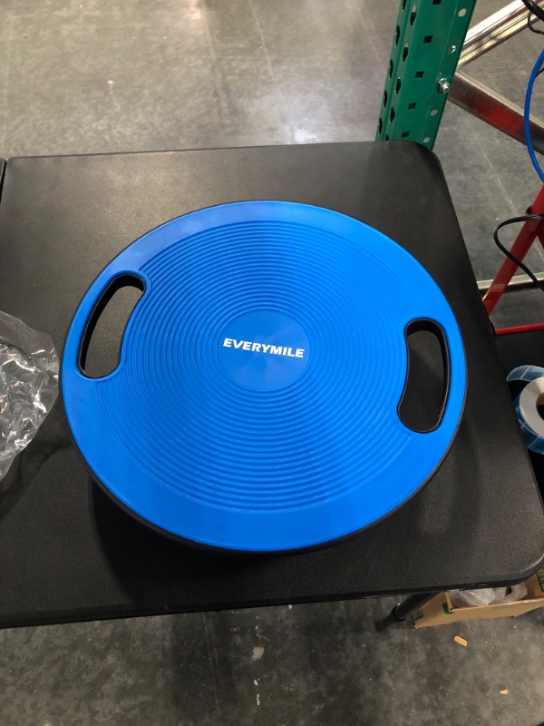 Photo 2 of EVERYMILE Wobble Balance Board, Exercise Balance Stability Trainer Portable Balance Board with Handle for Workout Core Trainer Physical Therapy & Gym Classic Blue