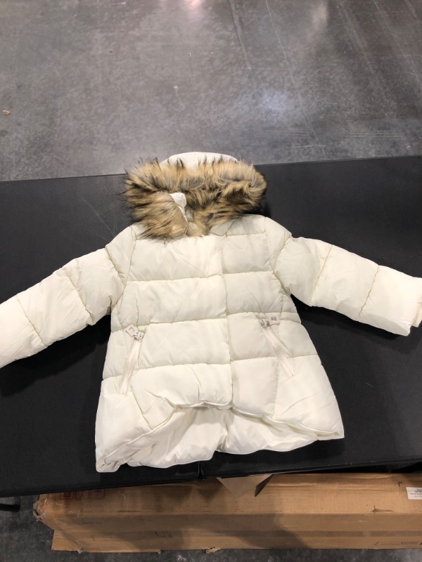 Photo 1 of Baby Girls Cream Puffer Hooded Jacket Size 18-24 Months