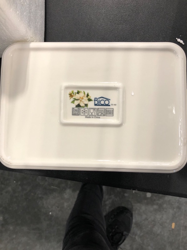 Photo 5 of Bico Magnolia Floral Stoneware Baking Dish, Lasagna Pan, Medium Rectangular Baking Pan, Casserole Dish, Microwave, Dishwasher and Oven Safe