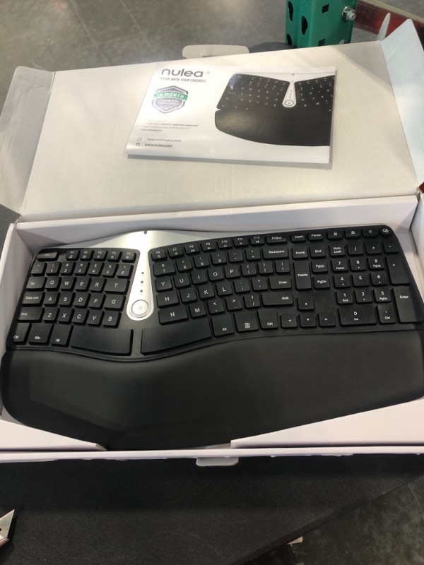 Photo 2 of Nulea Wireless Ergonomic Keyboard, 2.4G Split Keyboard with Cushioned Wrist and Palm Support, Arched Keyboard Design for Natural Typing, Compatible with Windows/Mac