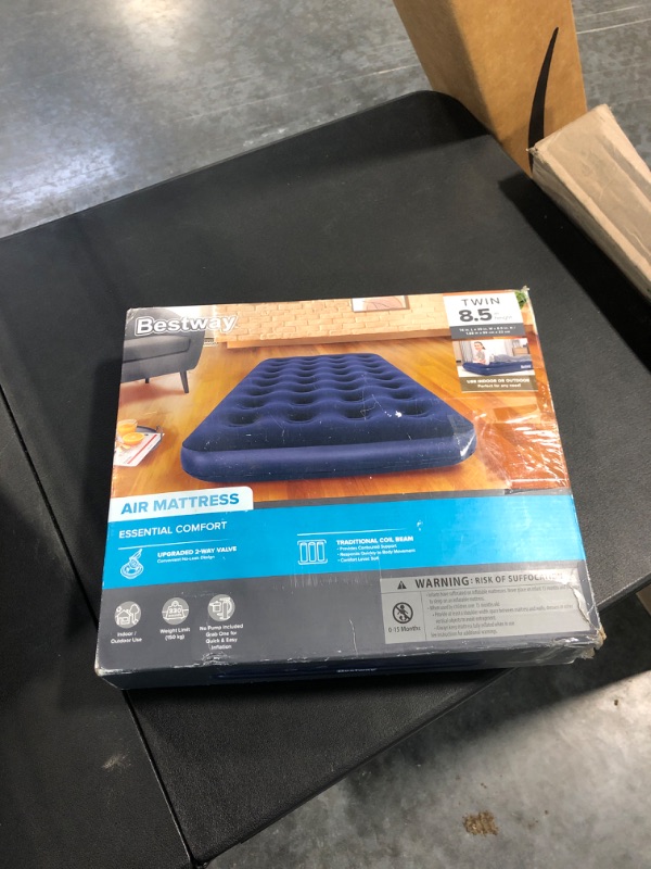 Photo 3 of Bestway Flocked Air Bed Twin, Blue