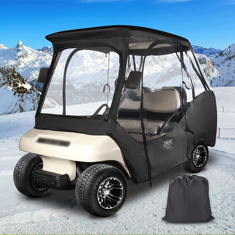 Photo 1 of 10L0L Golf Cart 4 Passenger Enclosure for Club Car DS, 4-Sided Clear Window Rain Cover All Weather Waterproof Windproof Snowproof