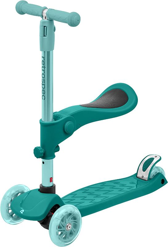 Photo 1 of Blue Kids’ Kick Scooter 3+ Years - Height Adjustable 3 Wheel Scooters - Learn to Steer, Foldable Seat, LED Lights, & No-Slip Deck