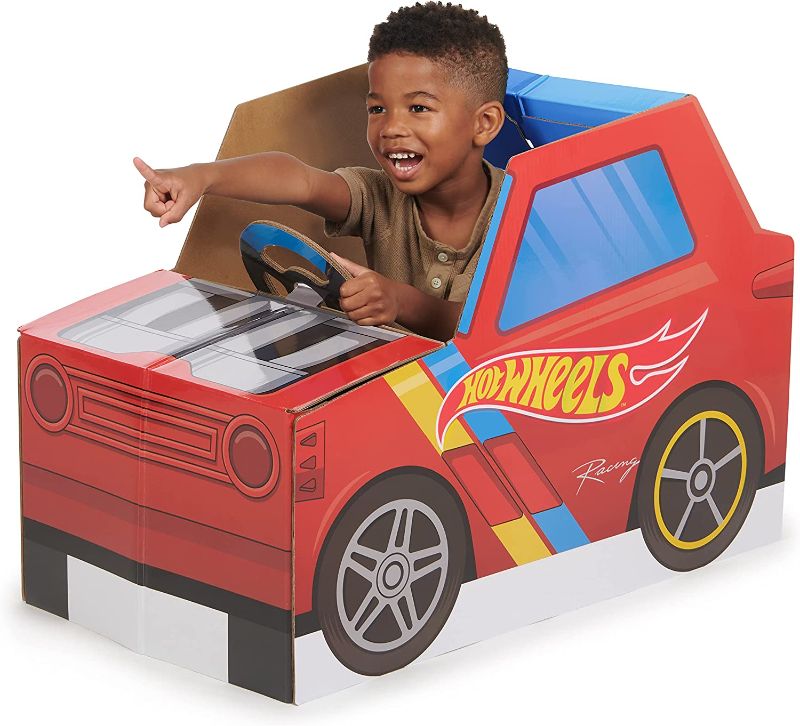 Photo 1 of Pop2Play Hot Wheels Indoor Baby Car – Sturdy and Eco-Friendly Cardboard Toddler Toy Car
