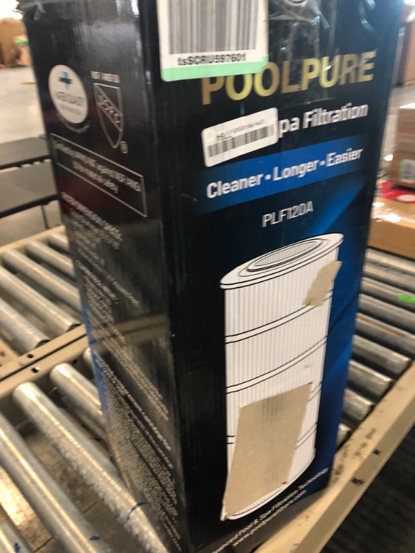 Photo 3 of 1020750309POOLPURE PLF120A Pool Filter Replaces Hayward C1200, CX1200RE, Pleatco PA120, Unicel C-8412, Filbur FC-1293, Clearwater II 125, Waterway Pro Clean PCCF-125, 120 sq.ft. L x OD:23 1/4"x 8 15/16" 1 Pack

