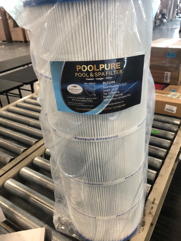 Photo 2 of 1020750309POOLPURE PLF120A Pool Filter Replaces Hayward C1200, CX1200RE, Pleatco PA120, Unicel C-8412, Filbur FC-1293, Clearwater II 125, Waterway Pro Clean PCCF-125, 120 sq.ft. L x OD:23 1/4"x 8 15/16" 1 Pack

