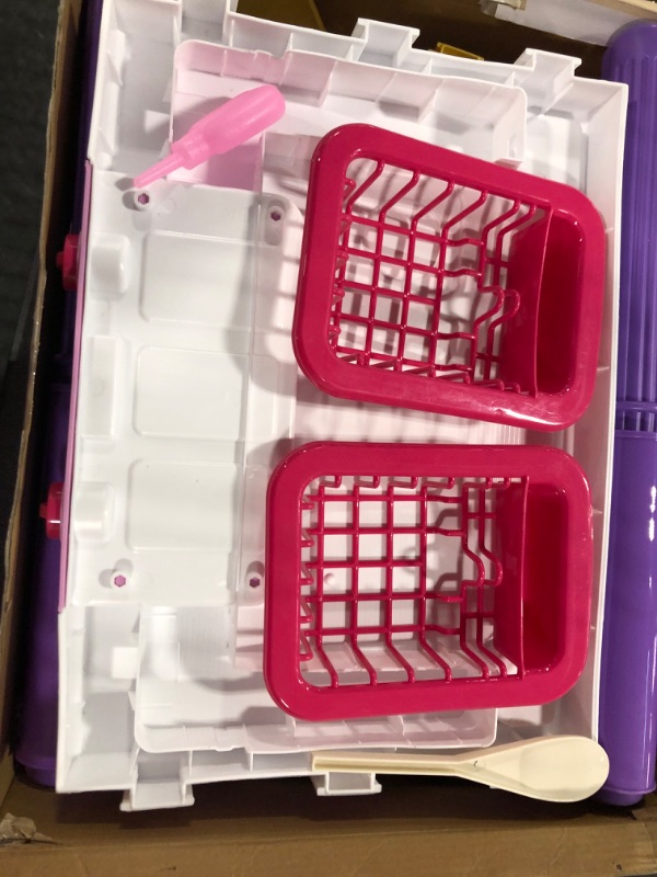 Photo 1 of SmartChef Play Kitchen Set, 2-in-1 Kids Kitchen & Grill Playset, 65Pcs Kitchen Accessories Set for Toddlers ,Pink Kids Kitchen Playset with Real Lights & Sounds, Outdoor Playset for Kids,Girls & Boys
