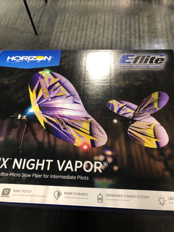 Photo 4 of E-flite RC Airplane UMX Night Vapor RTF to Fly is Included with AS3X and Safe Select EFLU1300 Ready-To-Fly