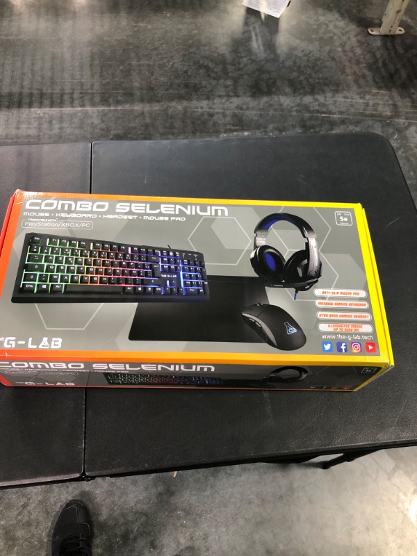 Photo 5 of G-LAB Combo Selenium - 4 in 1 Gaming Set - Backlit QWERTY Gaming Keyboard, 3200 DPI Gaming Mouse, Headset Gaming, Non-Slip Mouse Pad – Gamer Pack Compatible with PC/PS4/PS5/Xbox One/Xbox Series X.
