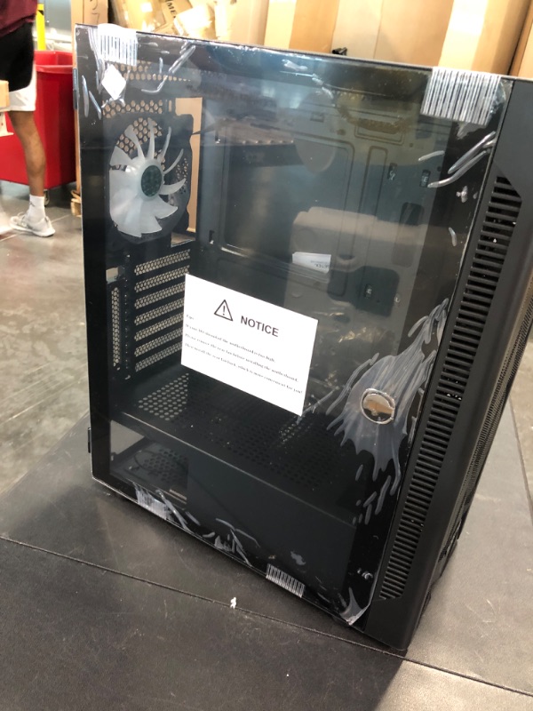 Photo 1 of MUSETEX ATX PC Case Mid-Tower with 6pcs 120mm ARGB Fans, Polygonal Mesh Computer Gaming Case with Type C, Opening Tempered Glass Side Panel, USB 3.0 x 2, Black, NN8.