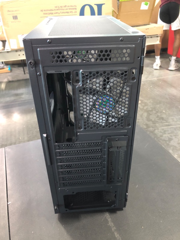 Photo 1 of MUSETEX ATX PC Case Mid-Tower with 6pcs 120mm ARGB Fans, Polygonal Mesh Computer Gaming Case with Type C, Opening Tempered Glass Side Panel, USB 3.0 x 2, Black, NN8.
