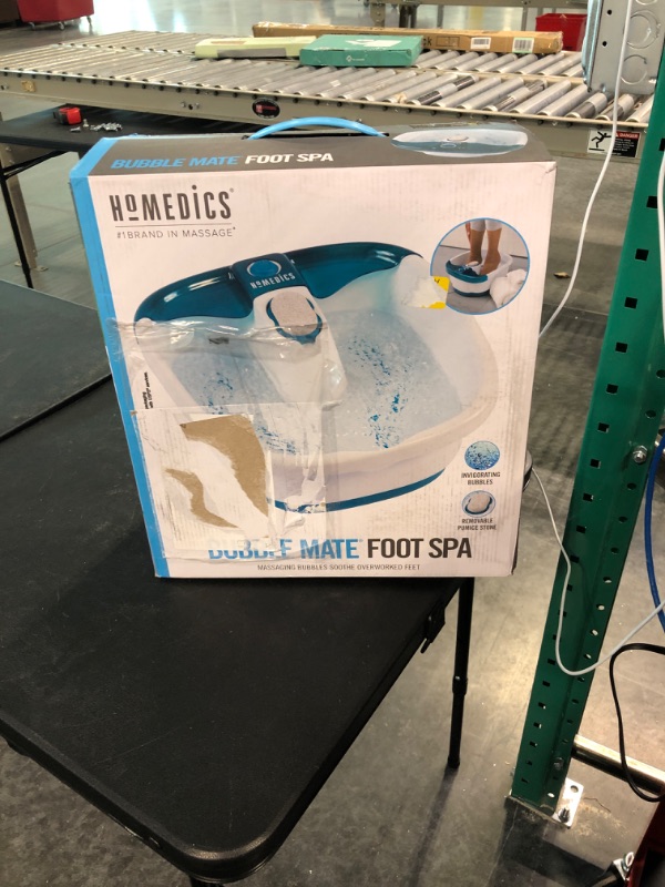 Photo 3 of HoMedics Bubble Mate Foot Spa, Toe Touch Controlled Foot Bath with Invigorating Bubbles and Splash Proof, Raised Massage nodes and Removable Pumice Stone