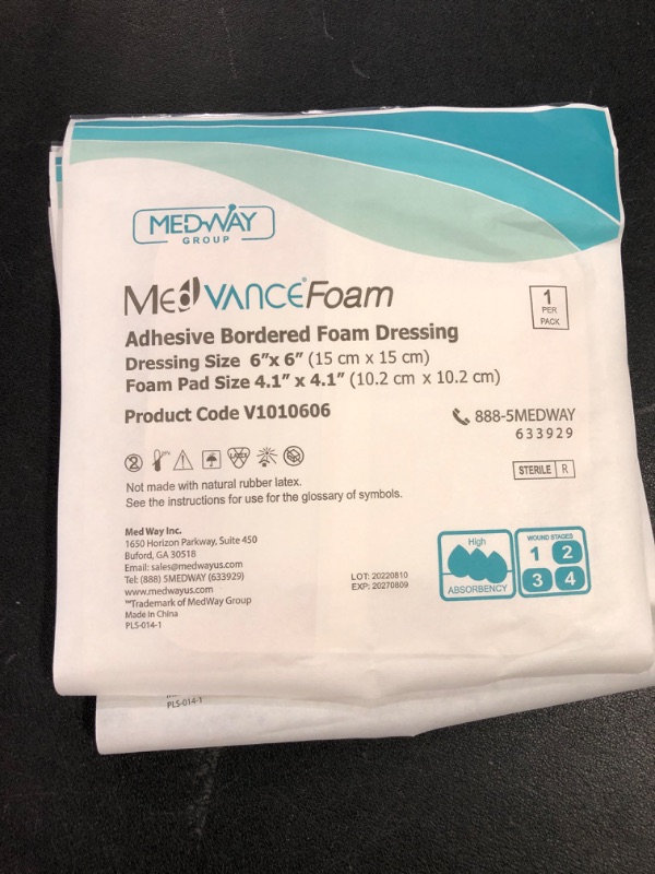 Photo 2 of MedVance TM Foam – Bordered Adhesive Hydrophilic Foam Dressinge 6"x6" (4.1"x4.1" Pad) Box of 5 dressings