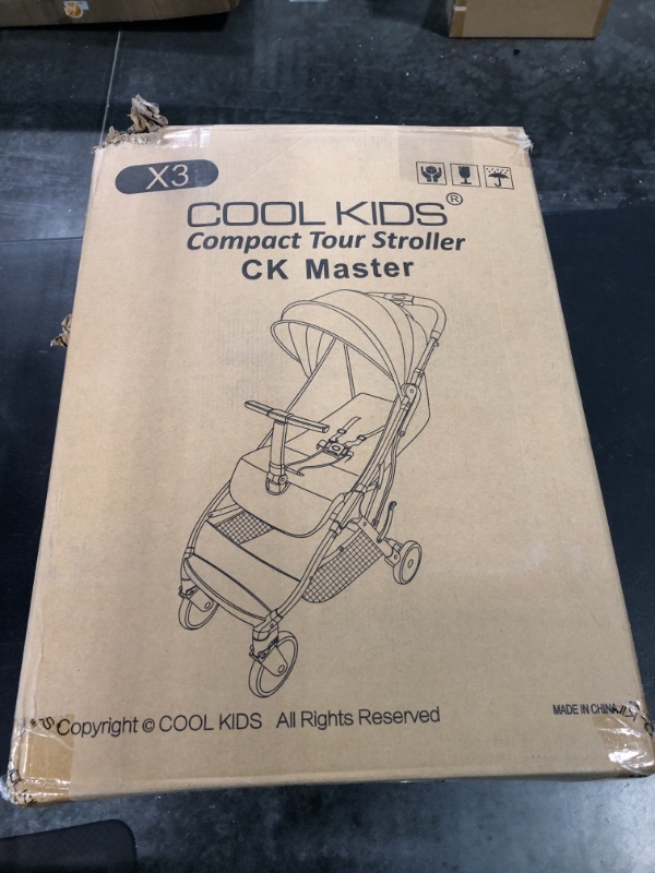 Photo 5 of Lightweight Travel Stroller - Compact Travel Stroller for Airplane, One-Hand Folding Baby Stroller, Toddler Stroller w/Adjustable Backrest/Footrest/T-Shaped Bumper(Black)