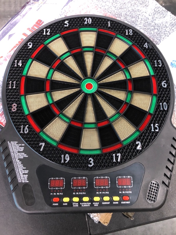 Photo 3 of Biange Electronic Dart Board, Digital Soft Tip Dart Boards, Dartboard Set 13.5” Target Area, 27 Games and 243 Variants with 12PCS 18g Darts, 4 LED Displays, 100 Tips, Flights, Support 16 Players