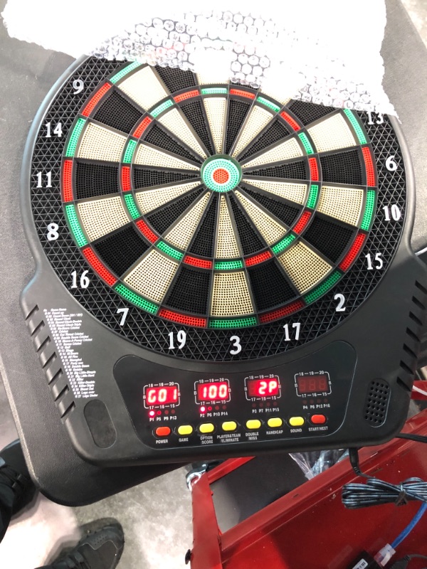 Photo 5 of Biange Electronic Dart Board, Digital Soft Tip Dart Boards, Dartboard Set 13.5” Target Area, 27 Games and 243 Variants with 12PCS 18g Darts, 4 LED Displays, 100 Tips, Flights, Support 16 Players