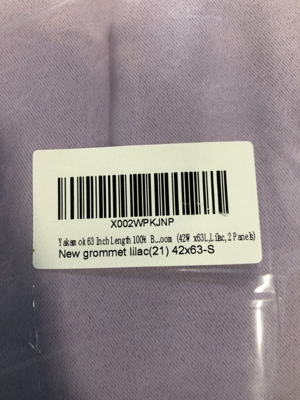 Photo 3 of Yakamok 63 Inch Length 100% Blackout Curtains for Bedroom, 2 Thick Layers Thermal Insulated Grommet Total Blackout Drapes with Black Liner for Living Room (42Wx63L,Lilac, 2 Panels) W42 x L63 Lilac