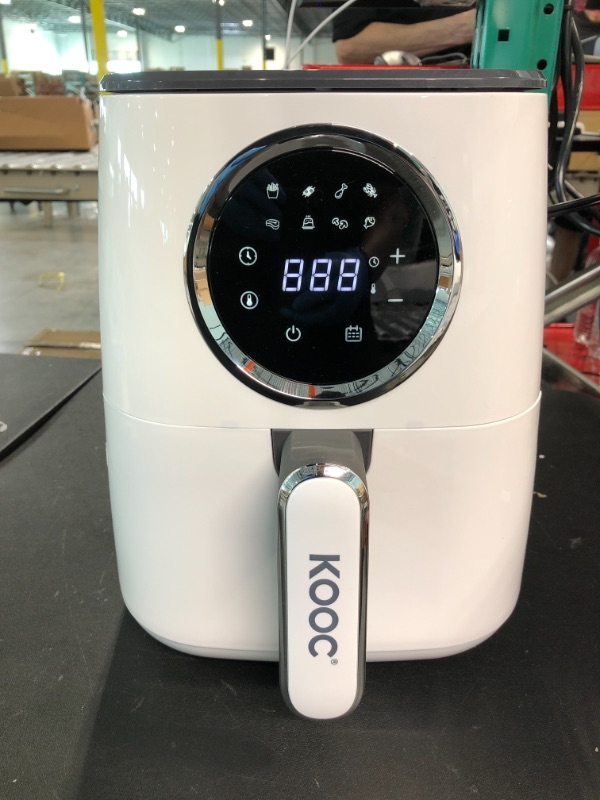 Photo 2 of [NEW LANUCH] KOOC Large Air Fryer, 4.5-Quart Electric Hot Oven Cooker, Free Cheat Sheet for Quick Reference Guide, LED Touch Digital Screen, 8 in 1, Customized Temp/Time, Nonstick Basket, White 4.5 Quart White-4.5QT