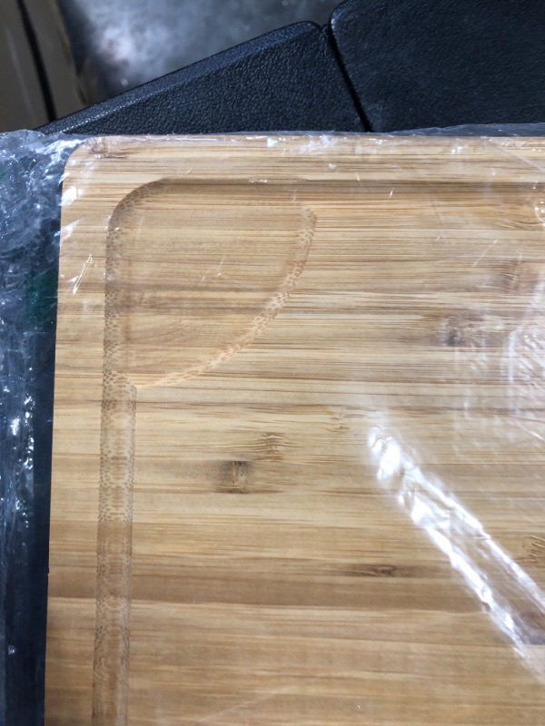 Photo 4 of Wood Cutting Board With Juice Groove And Hand Grip Notches (24 in x 18 in)