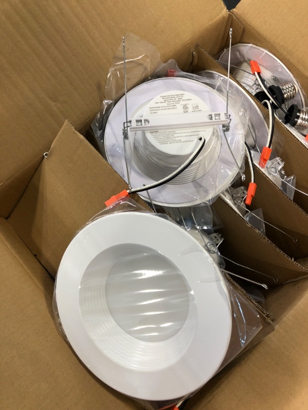 Photo 2 of 12 Pack 5/6 Inch LED Can Lights Retrofit Recessed Lighting, Baffle Trim, CRI90, 1200lm, 15W=100W, 5000K, Dimmable Damp Rated Recessed Downlight, ES & ETL Certified 5000K 6 Inch | 12 Pack