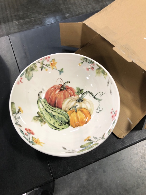 Photo 1 of Bico Pumpkin Feast Ceramic 13 inch Serving Bowl, Microwave & Dishwasher Safe