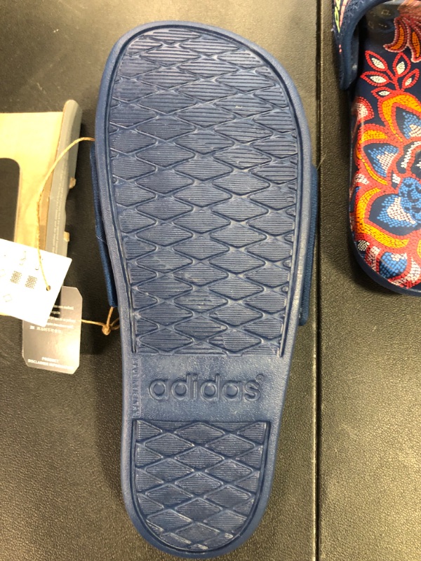 Photo 3 of adidas Women's Adilette Comfort Slide Sandal 6 Mystery Blue/Hi-res Yellow/Mystery Blue