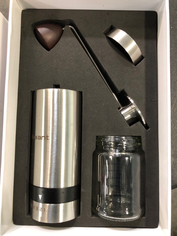 Photo 3 of Vivaant Manual Coffee Grinder — Hand Coffee Grinder with Adjustable Dragon Tooth Stainless Steel Conical Burr, No-Power, Manual Coffee Grinder for Drip Coffee, Espresso, French Press, and More!