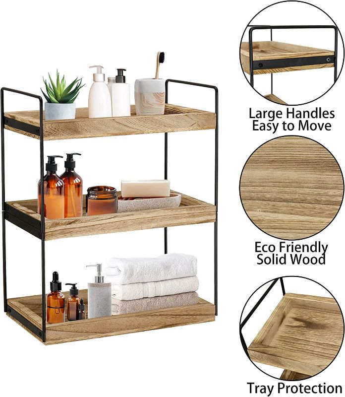 Photo 1 of 3 Tier Bathroom Counter Organizer, Counter Standing Rack Cosmetic Holder, Bathroom Countertop Organizer and Storage Shelf, Vanity Organizer Bathroom Counter Tray and Coffee Station Organizer