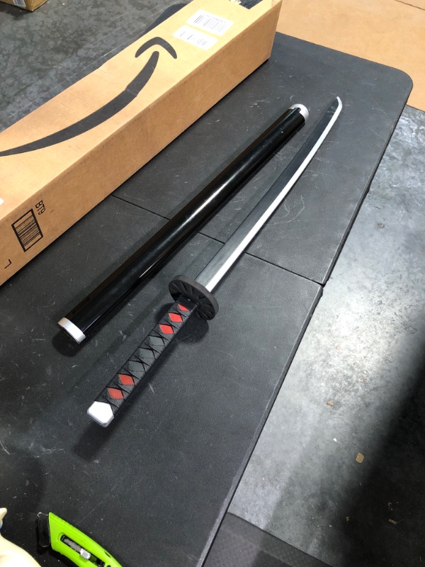 Photo 2 of Fantasy Slayer Foam Sword, Foam Katana Props Replica. for Collections, Gifts, Cosplay for Anime Shows Black-Red