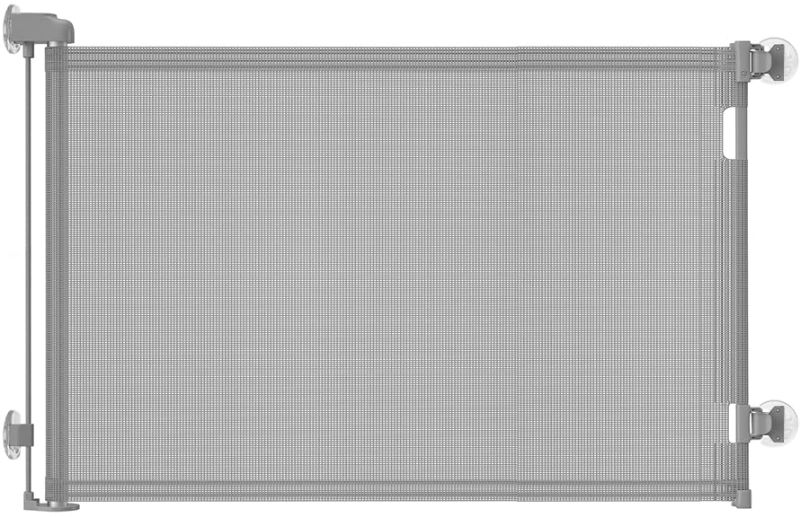 Photo 1 of Punch-Free Install Retractable Baby Gate, Mesh Baby Gate or Mesh Dog Gate, 33" Tall, Extends up to 55" Wide, Child Safety Gate for Doorways, Stairs, Hallways, Indoor/Outdoo