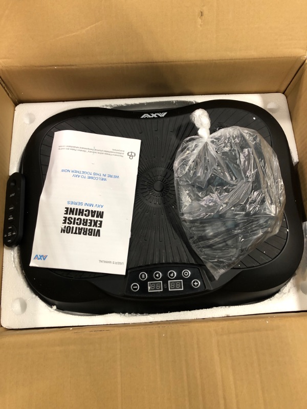 Photo 1 of AXV Vibration Plate Exercise Machine Whole Body Workout Vibrate Fitness Platform Lymphatic Drainage Machine for Weight Loss Shaping Toning Wellness Home Gyms Workout MINI2-BLACK
