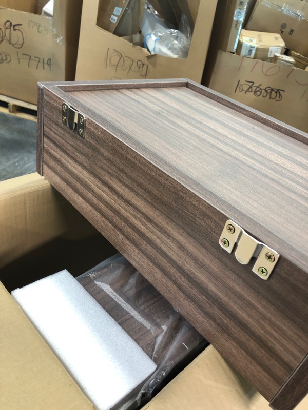 Photo 1 of 2 PCS nightstand Floating Drawer Shelf Bedside,The Bedside Table of The Hotel Hidden lamp Belt,nightstands Set of 2 mid Century Modern Brown
