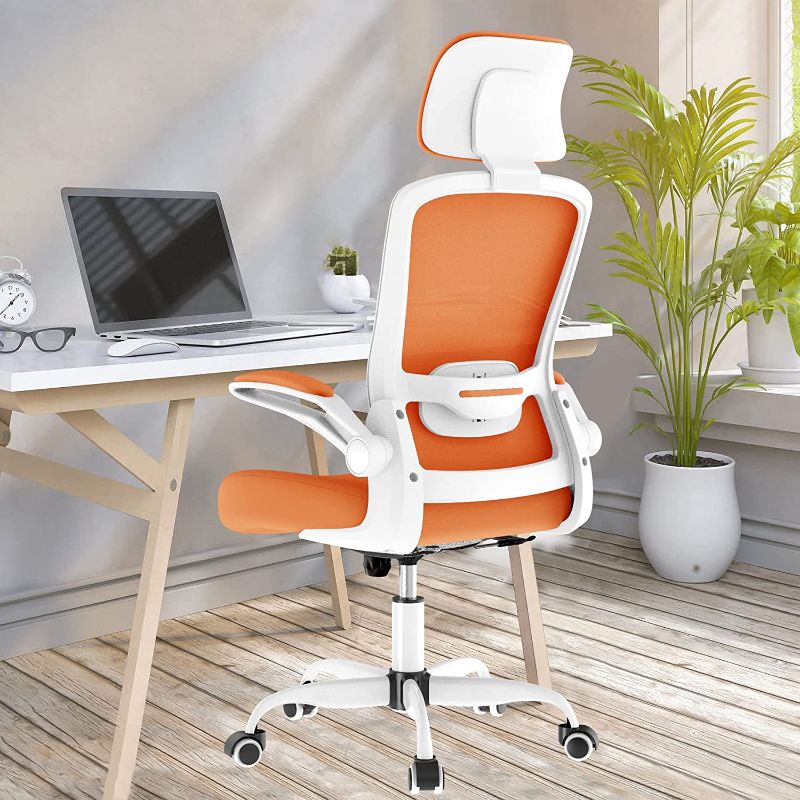 Photo 1 of Mimoglad Office Chair, High Back Ergonomic Desk Chair with Adjustable Lumbar Support and Headrest, Swivel Task Chair with flip-up Armrests for Guitar Playing