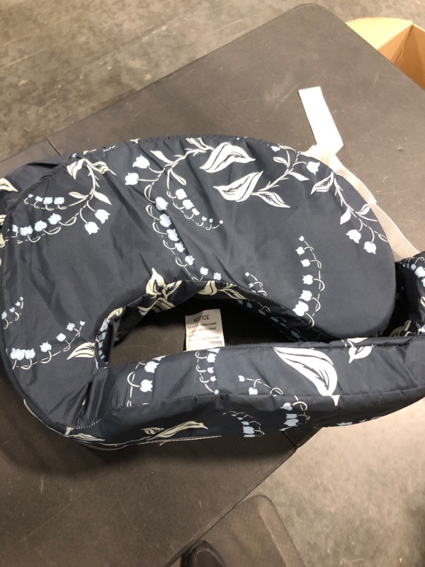 Photo 1 of My Brest Friend Original Nursing Pillow for Breastfeeding, Nursing and Posture Support with Pocket and Removable Slipcover, Navy Bluebells