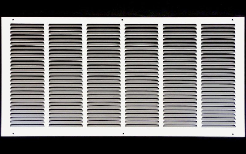 Photo 1 of 30"w X 12"h Steel Return Air Grilles - Sidewall and Ceiling - HVAC Duct Cover - White [Outer Dimensions: 31.75"w X 13.75"h]
